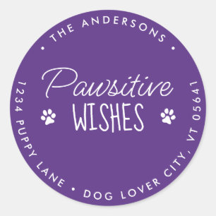 Pawsitive Wensen Kerstmis Huisdieren Hond Retourad Ronde Sticker