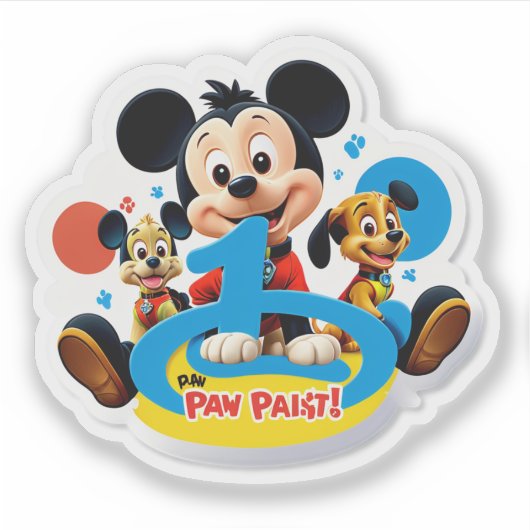 Pawsitively 1 Today! Sticker (Voorkant)