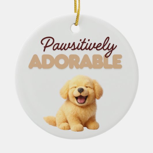 Pawsitively Adorable  Keramisch Ornament (Voorkant)