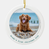 Pawsitively Covid Quarantine Green Dog foto Keramisch Ornament (Voorkant)