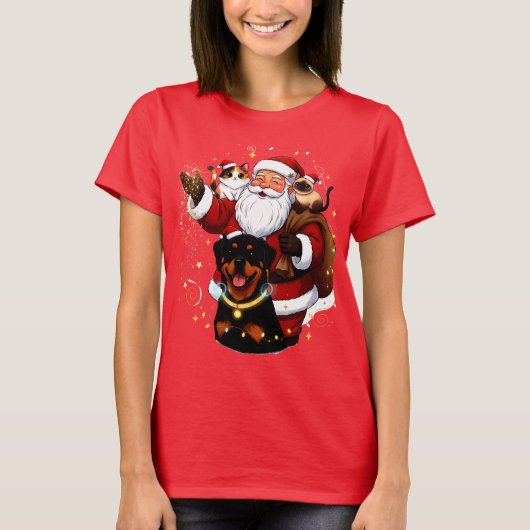 Pawsitively Enchanted: Santa’s Magical Pet Moment T-shirt (Voorkant)