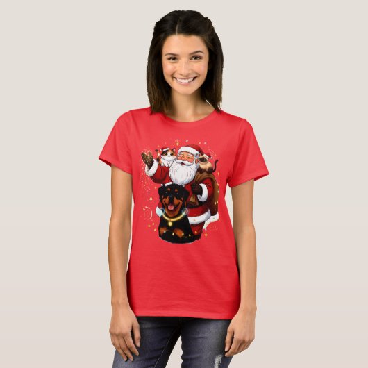 Pawsitively Enchanted: Santa’s Magical Pet Moment T-shirt (Voorkant volledig)