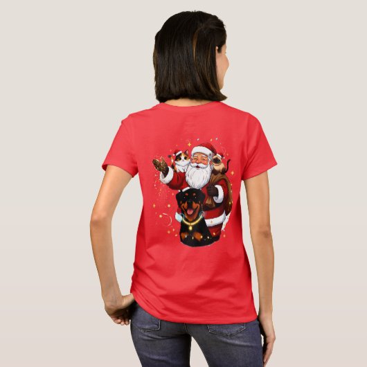 Pawsitively Enchanted: Santa’s Magical Pet Moment T-shirt (Achterkant volledig)