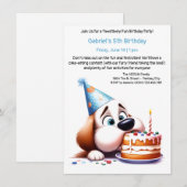 Pawsitively Fun Birthday Party Invitation Kaart (Voorkant / Achterkant)