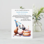 Pawsitively Fun Birthday Party Invitation Kaart (Staand voorkant)