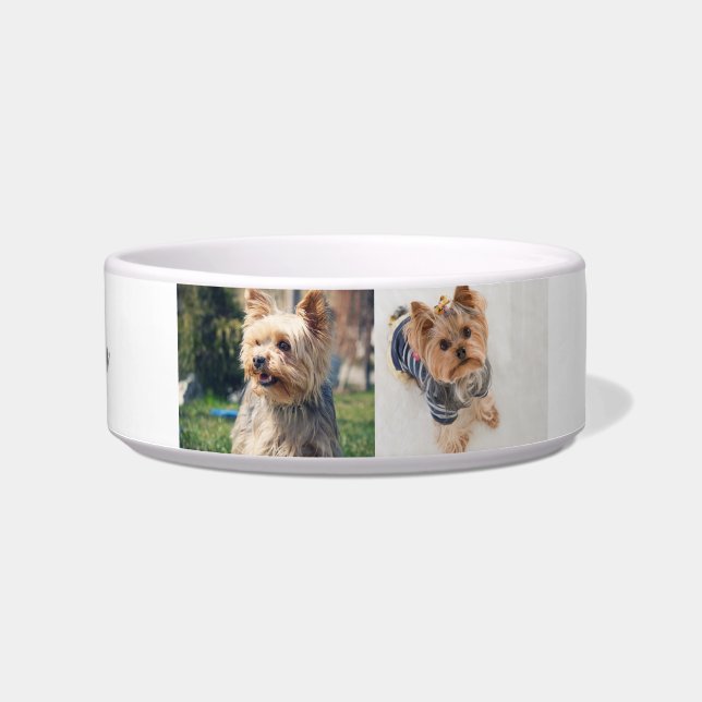 "Pawsitively Gepersonaliseerde Yorkie Middelgrote  Voerbakje (Voorkant)
