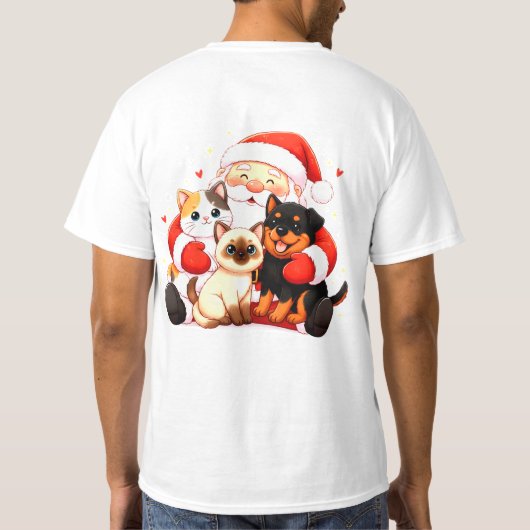 Pawsitively Huggable: Santa’s Snuggle Squad T-shirt (Achterkant)