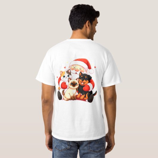 Pawsitively Huggable: Santa’s Snuggle Squad T-shirt (Achterkant volledig)