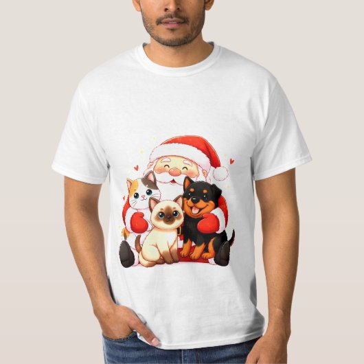 Pawsitively Huggable: Santa’s Snuggle Squad T-shirt (Voorkant)