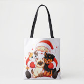 Pawsitively Huggable: Santa’s Snuggle Squad Tote Bag (Voorkant)