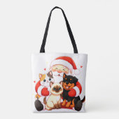 Pawsitively Huggable: Santa’s Snuggle Squad Tote Bag (Achterkant)