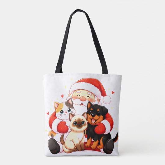 Pawsitively Huggable: Santa’s Snuggle Squad Tote Bag (Achterkant)