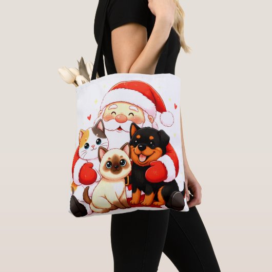 Pawsitively Huggable: Santa’s Snuggle Squad Tote Bag (Dichtbij)