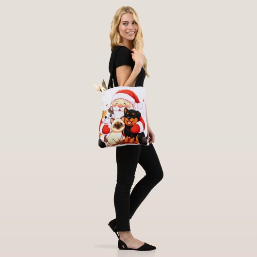 Pawsitively Huggable: Santa’s Snuggle Squad Tote Bag (Op model)