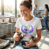 Pawsitively Purrfect Cute Cartoon White Cat Pun T-shirt