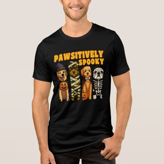 Pawsitively Spooky Halloween Dog Costume Pet Lover Tri-Blend Shirt (Voorkant)