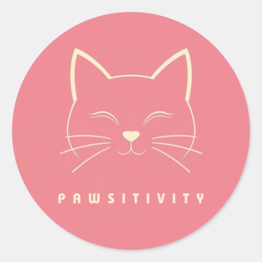 PAWSITIVITY RONDE STICKER (Voorkant)