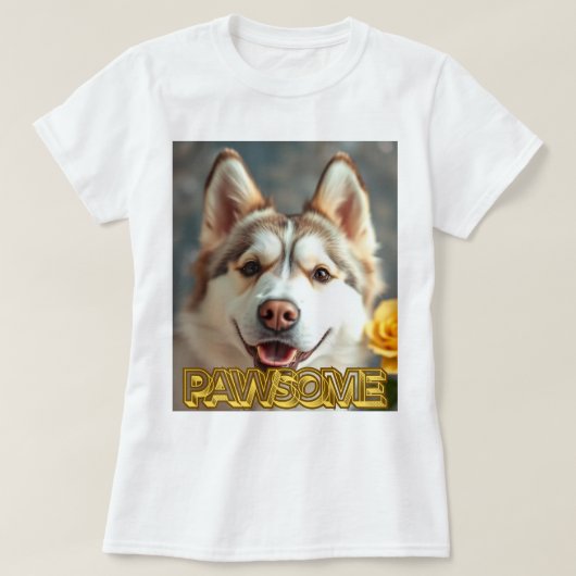  PAWsom! Cute Husky Tee T-shirt (Design voorkant)