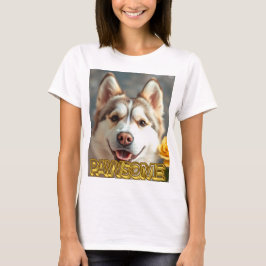  PAWsom! Cute Husky Tee T-shirt