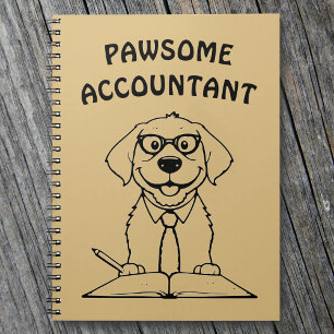 Pawsome Accountant Schattige Dog Writing Notitiebo Notitieboek