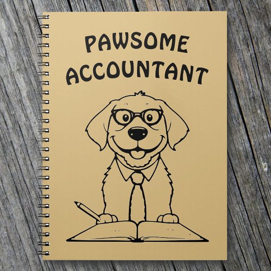 Pawsome Accountant Schattige Dog Writing Notitiebo Notitieboek