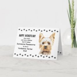 Pawsome Best Yorkshire Terrie Dog Dad Vaderdag Feestdagen Kaart
