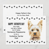 Pawsome Best Yorkshire Terrier Dog Dad Fathers Day Feestdagenkaart (Voorkant / Achterkant)