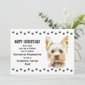 Pawsome Best Yorkshire Terrier Dog Dad Fathers Day Feestdagenkaart (Staand voorkant)