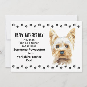 Pawsome Best Yorkshire Terrier Dog Dad Fathers Day Feestdagenkaart