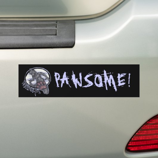 PAWSOME. BUMPERSTICKER (Op auto)