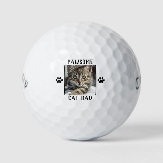 Pawsome Cat Paw Drukt Cat's Foto Golfballen (Voorkant)