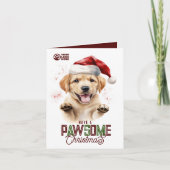 Pawsome Christmas Labrador Santa Logo Pet Business Feestdagen Kaart (Voorkant)