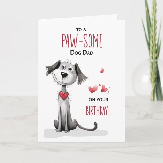 Pawsome Dog Dad grillige verjaardag van Pet Kaart (Voorkant)