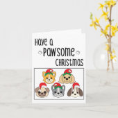 Pawsome Dog-kerstkaart Kaart (Gele Bloem)