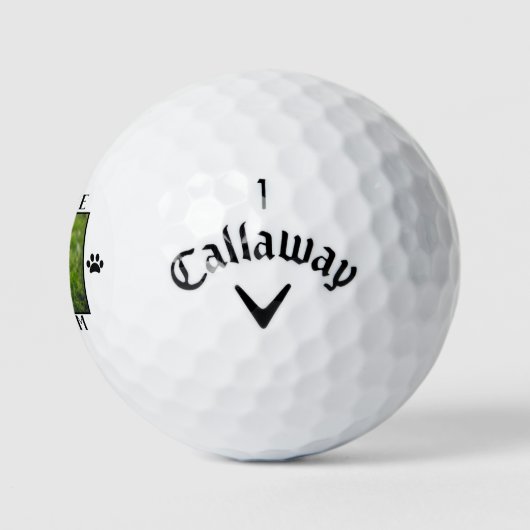 Pawsome Dog mam Paw Prints Dog's Photo Golfballen (Logo)