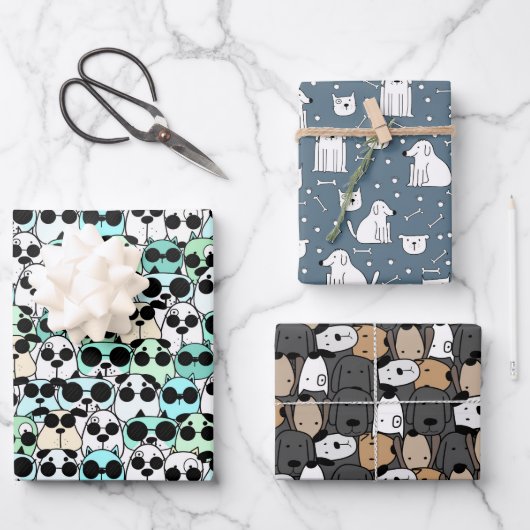 Pawsome Dogs Parade Inpakpapier Vel (Voorkant)