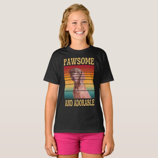 PAWSOME EN SCHATTIGE T-Shirt (Voorkant volledig)