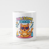 Pawsome Friend Because Every Cat Deserves Love Grote Koffiekop (Voorkant)