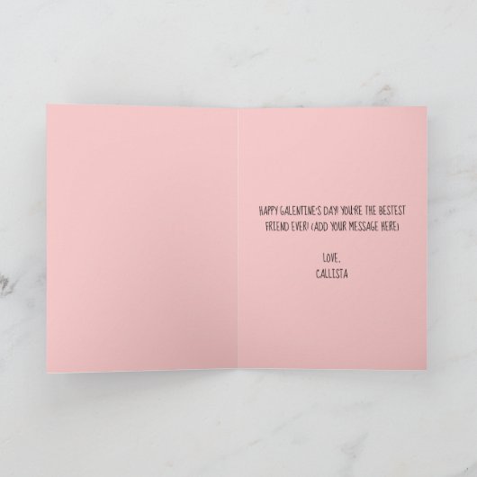 Pawsome Friend Kitty Cat Galentine's Day Greeting Feestdagen Kaart (Binnen)