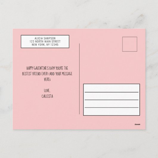 Pawsome Friend Kitty Cat Galentine's Day Greeting Feestdagenkaart (Achterkant)