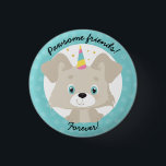 Pawsome Friends Forever Unicorn Puppy Birthday Ronde Button 3,2 Cm<br><div class="desc">Unicorn Puppy Birthday Button - Kom hier, ga zitten en blijf! Je hebt net de 'ulti-mutt' hondenliefhebber knop gevonden. Dit ontwerp is vol persoonlijkheid en is uitgerust met een speelse en magische eenhoornpuppy die klaar is om te feesten! Net zoals de knop zegt, ben je voor altijd "paarse vrienden" met...</div>