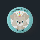 Pawsome Friends Forever Unicorn Puppy Birthday Ronde Button 3,2 Cm<br><div class="desc">Unicorn Puppy Birthday Button - Kom hier, ga zitten en blijf! Je hebt net de 'ulti-mutt' hondenliefhebber knop gevonden. Dit ontwerp is vol persoonlijkheid en is uitgerust met een speelse en magische eenhoornpuppy die klaar is om te feesten! Net zoals de knop zegt, ben je voor altijd "paarse vrienden" met...</div>