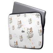 Pawsome gepersonaliseerde Kat Pattern Gadget Hoesj Laptop Sleeve (Voorkant Links)