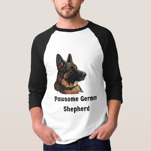 Pawsome German Shepherd T-shirt (Voorkant)