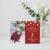 Pawsome Holiday Season Pet Holiday Photo Aankondigingskaart (Staand voorkant)