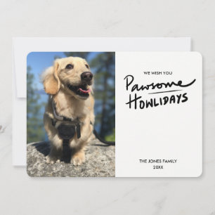 Pawsome Howlidays   Dog Photo Holiday Kaart