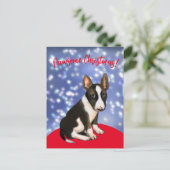 Pawsome kerst met een bullbanierpuppy! briefkaart (Staand voorkant)