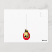 Pawsome kerst met een kleine pug. Briefkaart (Achterkant)