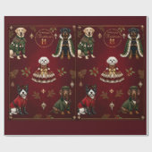 Pawsome Kerstmis Matte Cadeaupapier (Vlak)