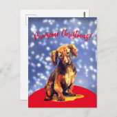Pawsome kerstmis met een worsthond! Briefkaart (Voorkant / Achterkant)
